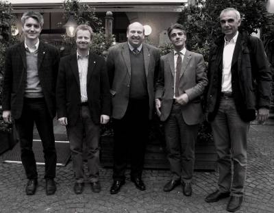 Die fnf Jugendprsidenten: Walter Landi, Baron Georg Eyrl, Baron Alexander Hohenbhel, Baron Hans Christoph Hohenbhel, Wolfgang von Klebelsberg, 2010.
